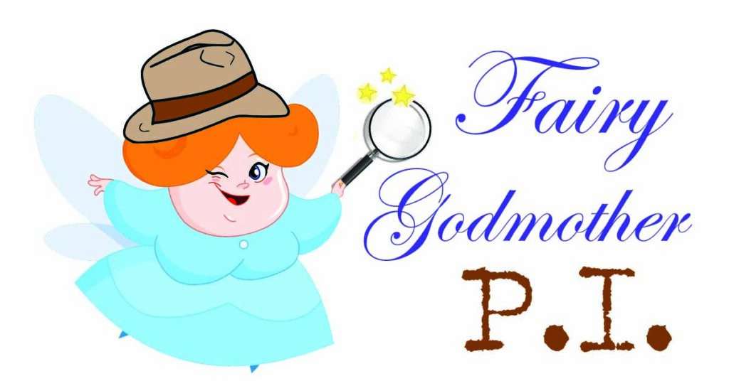 A fairy Godmother with a detective hat and magnifying glass