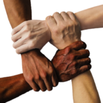 diverse hands holding each other