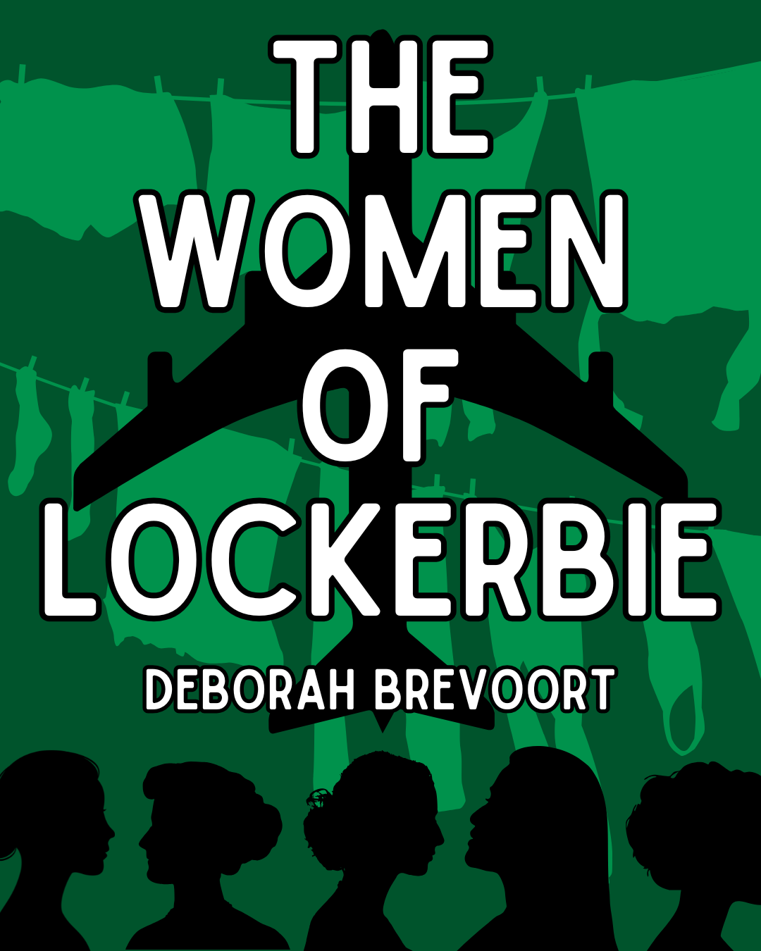 Women of Lockerbie poster featuring a plane and silhouettes of women